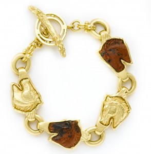 Gold Bracelet with Horses